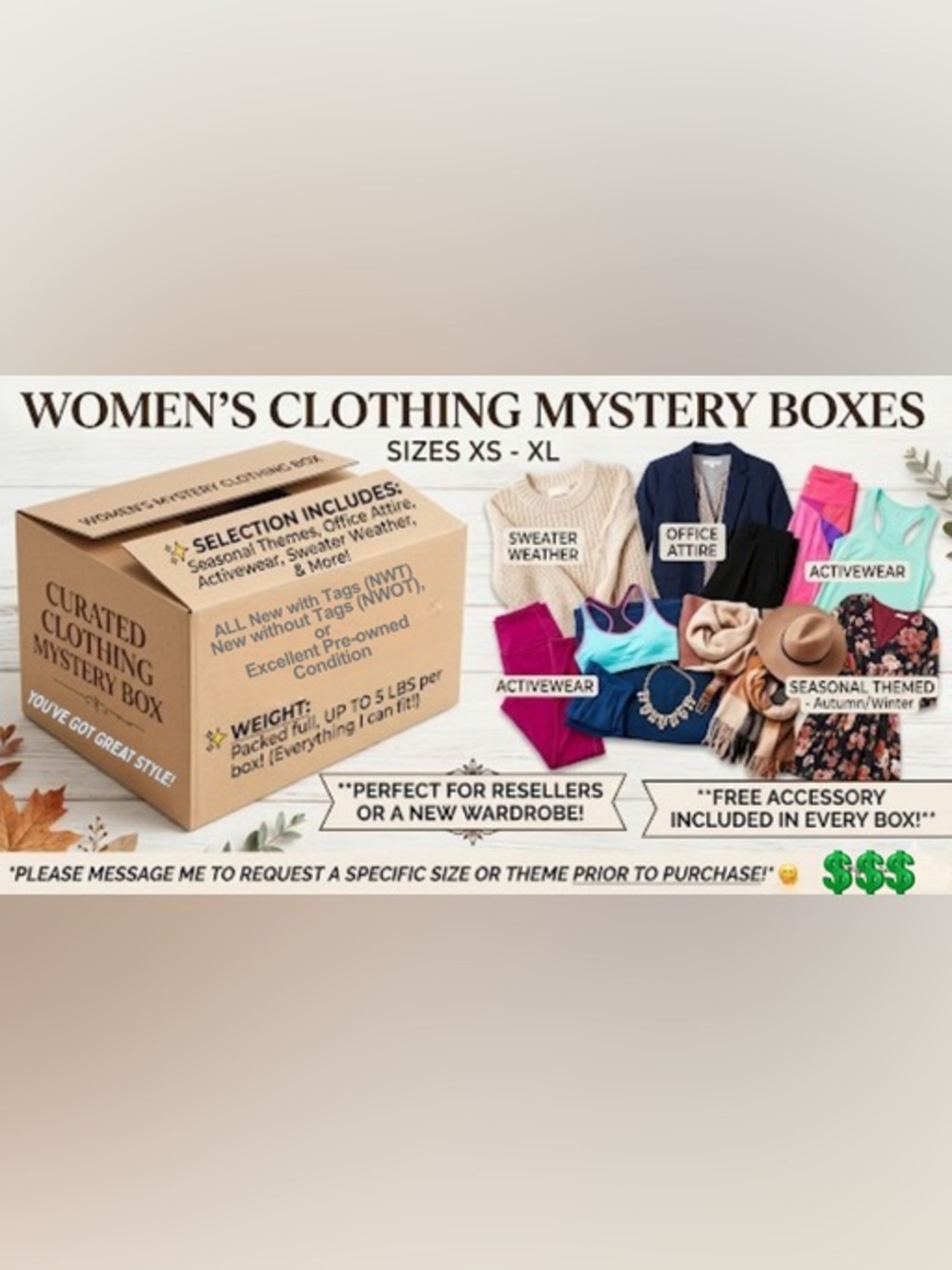 5 LB Women’s Clothing Mystery Box XS-XL Curated Reseller Bundle